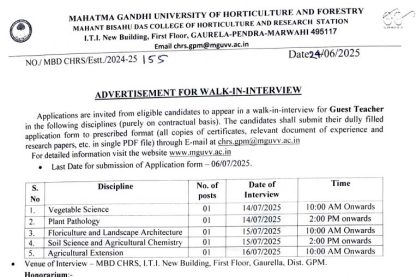 Horticulture College GPM Recruitment 2025
